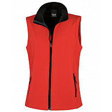 Red/Black Ladies' Printable Softshell Bodywarmer