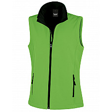 Vivid Green/Black Ladies' Printable Softshell Bodywarmer