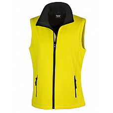 Yellow/Black Ladies' Printable Softshell Bodywarmer