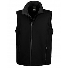 Black/Black Men's Printable Softshell Bodywarmer