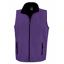 Purple/Black Men's Printable Softshell Bodywarmer