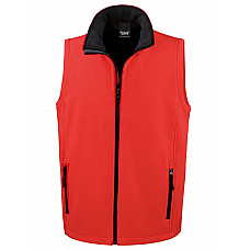 Red/Black Men's Printable Softshell Bodywarmer