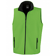 Vivid Green/Black Men's Printable Softshell Bodywarmer