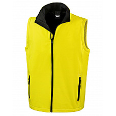 Yellow/Black Men's Printable Softshell Bodywarmer