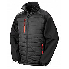 Black/Red Compass Padded Softshell Jacket