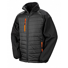 Black/Orange Compass Padded Softshell Jacket