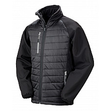 Black/ Grey Compass Padded Softshell Jacket