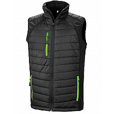 Black/Lime Green Compass Pad Softshell Gilet