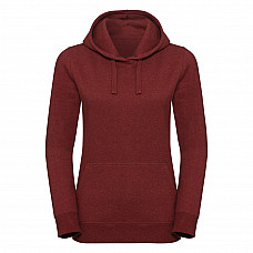 Brick Red Melange Ladies' Authentic Melange Hooded Sweat