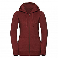 Brick Red Melange Ladies' Authentic Melange Zipped Hood Sweat