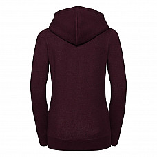 Burgundy Melange Ladies' Authentic Melange Zipped Hood Sweat