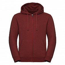 Brick Red Melange Men's Authentic Melange Zipped Hood Sweat