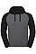 Carbon Melange/Black Authentic Hooded Baseball Sweat