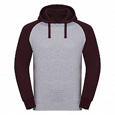 Light Oxford/Burgundy Melange Authentic Hooded Baseball Sweat