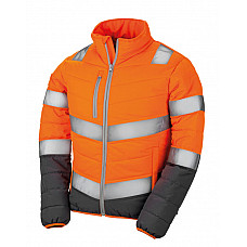 Fluorescent Orange Women's Soft Padded Safety Jacket