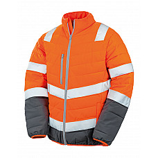 Fluorescent Orange Men's Soft Padded Safety Jacket