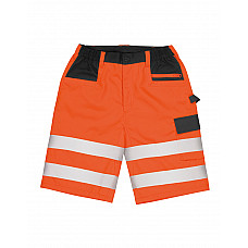 Fluorescent Orange Safety Cargo Shorts