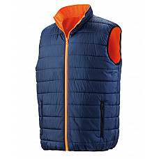 Fluorescent Orange/Navy Reversible Soft Padded Safety Gilet