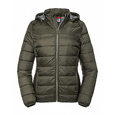 Dark Olive Ladies' Hooded Nano Jacket