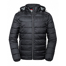 Black Men's Hooded Nano Jacket