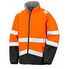 Fluorescent Orange/Black Printable Safety Softshell