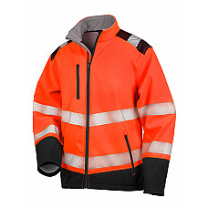 Fluorescent Orange/Black Printable Ripstop Safety Softshell