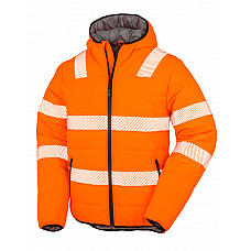 Fluoresent Orange Recycled Ripstop Padded Safety Jacket