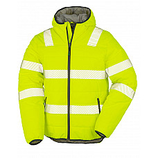 Fluoresent Yellow Recycled Ripstop Padded Safety Jacket