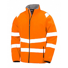 Fluoresent Orange Recycled Printable Safety Softshell