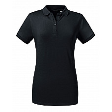 Black Ladies' Tailored Stretch Polo