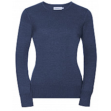 Denim Marl Ladies' Crew Neck Knitted Pullover