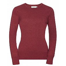 Cranberry Marl Ladies' Crew Neck Knitted Pullover