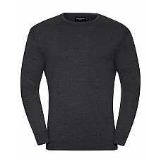 Charcoal Marl Men's Crew Neck Knitted Pullover