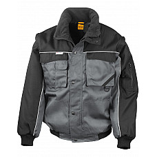 Grey/Black Zip Sleeve Heavy Duty Jacket