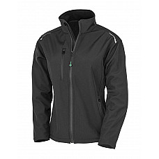 Black Women's Recycled 3-Layer Printable Softshell Jacket