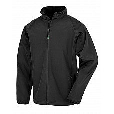 Black Men's Recycled 2-Layer Printable Softshell Jacket