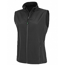 Black Ladies' Recycled 2-Layer Printable Softshell Bodywarmer