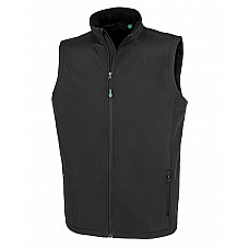 Black Men's Recycled 2-Layer Printable Softshell Bodywarmer