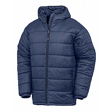 Navy Recycled Hooded Padded Parka