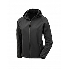 Black Ladies 3-Layer Recycled Printable Hooded Softshell