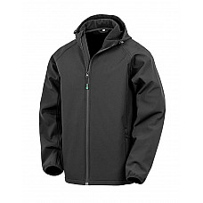 Black Recycled 3-Layer Printable Hood Softshell