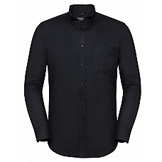 Black Men's Long Sleeve Tailored Button-Down Oxford Shirt