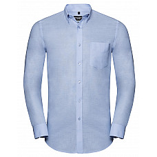 Oxford Blue Men's Long Sleeve Tailored Button-Down Oxford Shirt