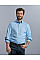 Light Blue/Mid Blue/Bright Navy Men's Long Sleeve Tailored Contrast Herringbone Shirt 