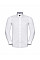 White/Silver/Convoy Grey Men's Long Sleeve Tailored Contrast Herringbone Shirt 