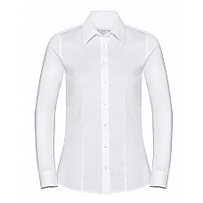 White Ladies' Long Sleeve Tailored Coolmax® Shirt