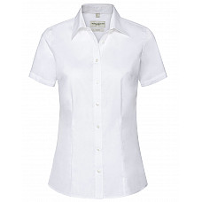 White Ladies' Short Sleeve Tailored Coolmax® Shirt