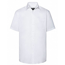 White Men's Short Sleeve Tailored Coolmax® Shirt