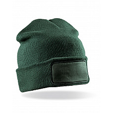 Bottle Green Double Knit Printers Beanie