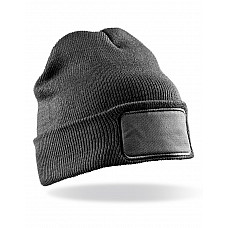 Grey Double Knit Printers Beanie